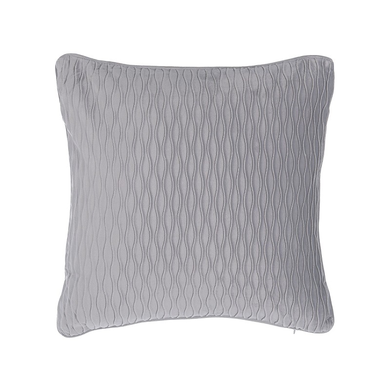 Zestaw 2 poduszek dekoracyjnych MOTARI Welur 45 x 45 cm Szary Wzór geometryczny Zestaw 2 poduszek dekoracyjnych MOTARI Welur 45 x 45 cm Szary Wzór geometryczny