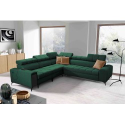 Venna III corner sofa with sleeping function, USB port, and opening bar - Plush, Avra 12