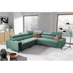 Venna III corner sofa with sleeping function, USB port, and opening bar - Plush, Avra 11