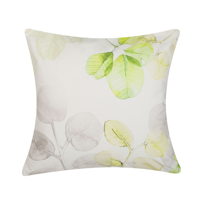 Zestaw 2 poduszek dekoracyjnych PEPEROMIA Bawełna 45 x 45 cm Biały Wzór roślinny Zestaw 2 poduszek dekoracyjnych PEPEROMIA Bawełna 45 x 45 cm Biały Wzór roślinny