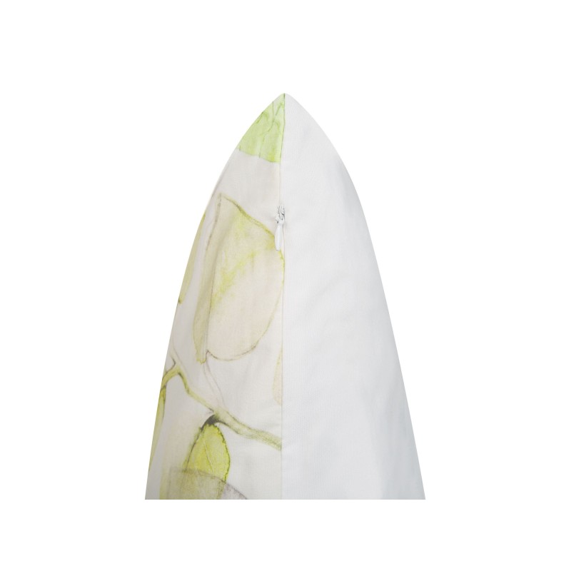 Zestaw 2 poduszek dekoracyjnych PEPEROMIA Bawełna 45 x 45 cm Biały Wzór roślinny Zestaw 2 poduszek dekoracyjnych PEPEROMIA Bawełna 45 x 45 cm Biały Wzór roślinny