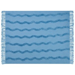 Koc KHARI Bawełna 125 x 150 cm Błękitny Koc KHARI Bawełna 125 x 150 cm Błękitny
