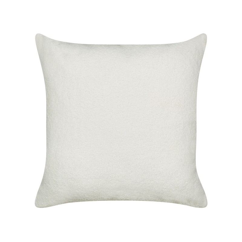 Zestaw 2 poduszek dekoracyjnych LEUZEA Boucle 60 x 60 cm Złamana biel Jednolity Zestaw 2 poduszek dekoracyjnych LEUZEA Boucle 60 x 60 cm Złamana biel Jednolity