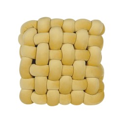 Welurowa poduszka dekoracyjna supeł 30 x 30 cm żółta SIRALI