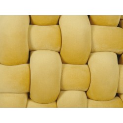 Welurowa poduszka dekoracyjna supeł 30 x 30 cm żółta SIRALI Welurowa poduszka dekoracyjna supeł 30 x 30 cm żółta SIRALI