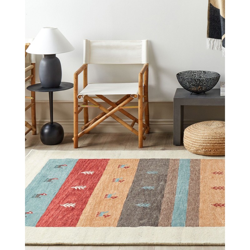 Dywan wełniany gabbeh 160 x 230 cm wielokolorowy SARILAR Dywan wełniany gabbeh 160 x 230 cm wielokolorowy SARILAR