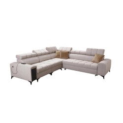 Esquina Venna III con función de cama, puerto USB y bar abierto - Terciopelo, Avra 9 Esquina Venna III con función de cama, puerto USB y bar abierto - Terciopelo, Avra 9