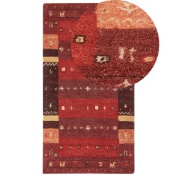 Dywan wełniany gabbeh 80 x 150 cm czerwony SINANLI