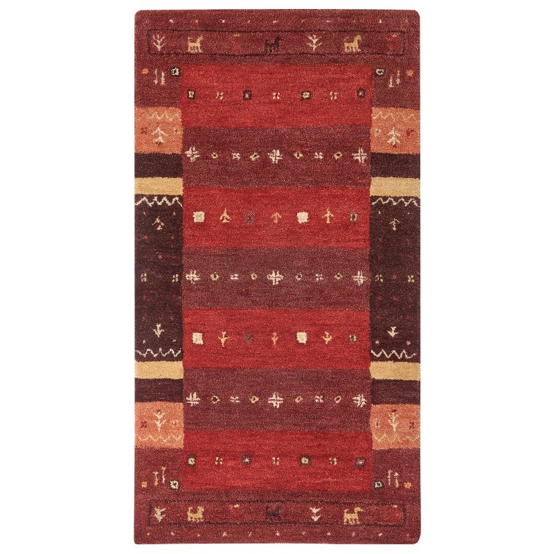 Dywan wełniany gabbeh 80 x 150 cm czerwony SINANLI Dywan wełniany gabbeh 80 x 150 cm czerwony SINANLI