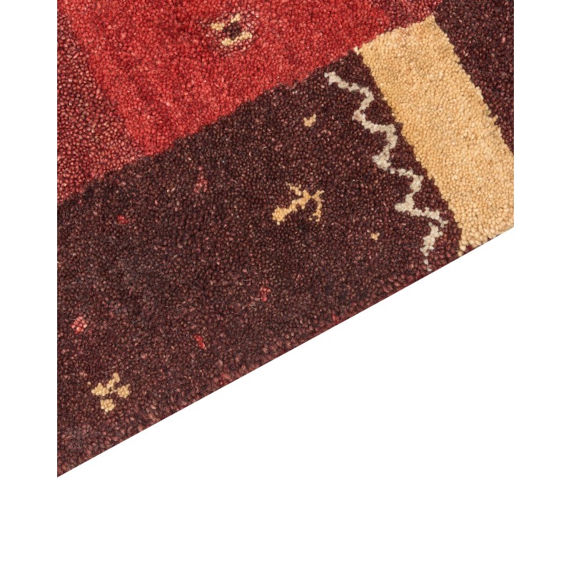 Dywan wełniany gabbeh 80 x 150 cm czerwony SINANLI Dywan wełniany gabbeh 80 x 150 cm czerwony SINANLI