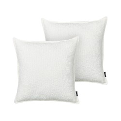 Zestaw 2 poduszek dekoracyjnych SENECIA Boucle 45 x 45 cm Złamana biel Jednolity