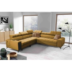 Venna III corner sofa with a sleeping function, USB port, and opening bar - Plush, Avra 7