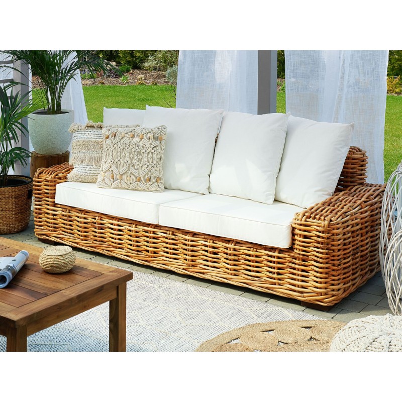 Sofa ogrodowa rattanowa naturalna FORLI Sofa ogrodowa rattanowa naturalna FORLI