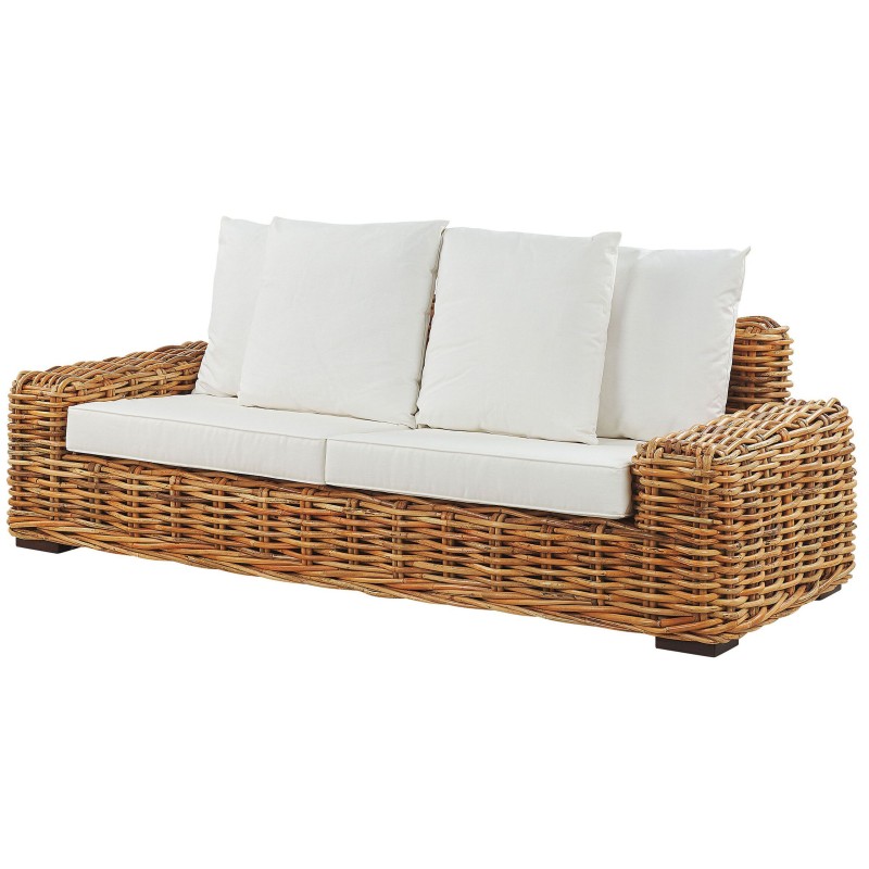 Sofa ogrodowa rattanowa naturalna FORLI Sofa ogrodowa rattanowa naturalna FORLI