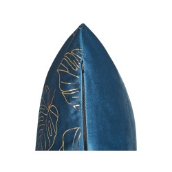 Zestaw 2 poduszek dekoracyjnych DELICIOSA Welur 45 x 45 cm Niebieski Wzór roślinny Zestaw 2 poduszek dekoracyjnych DELICIOSA Welur 45 x 45 cm Niebieski Wzór roślinny