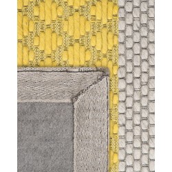 Dywan wełniany 140 x 200 cm żółto-szary AKKAYA Dywan wełniany 140 x 200 cm żółto-szary AKKAYA