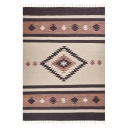 Dywan bawełniany kilim 140 x 200 cm beżowo-brązowy ARAGATS Dywan bawełniany kilim 140 x 200 cm beżowo-brązowy ARAGATS