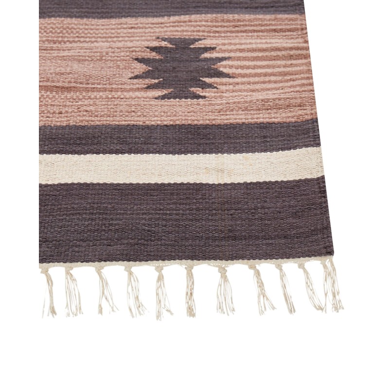 Dywan bawełniany kilim 140 x 200 cm beżowo-brązowy ARAGATS Dywan bawełniany kilim 140 x 200 cm beżowo-brązowy ARAGATS