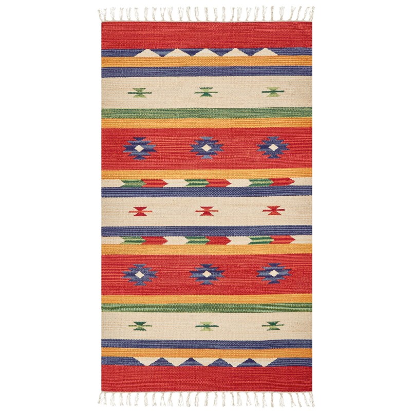 Dywan bawełniany kilim 80 x 150 cm wielokolorowy ALAPARS Dywan bawełniany kilim 80 x 150 cm wielokolorowy ALAPARS