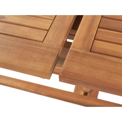Stół ogrodowy rozkładany JAVA 160/220 cm 90 cm Drewno akacjowe Jasnobrązowy Stół ogrodowy rozkładany JAVA 160/220 cm 90 cm Drewno akacjowe Jasnobrązowy
