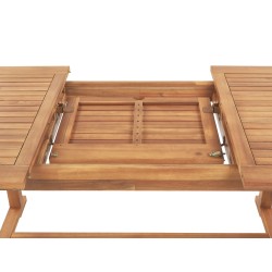 Stół ogrodowy rozkładany JAVA 160/220 cm 90 cm Drewno akacjowe Jasnobrązowy Stół ogrodowy rozkładany JAVA 160/220 cm 90 cm Drewno akacjowe Jasnobrązowy