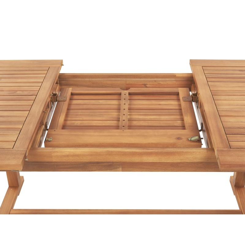 Stół ogrodowy rozkładany JAVA 160/220 cm 90 cm Drewno akacjowe Jasnobrązowy Stół ogrodowy rozkładany JAVA 160/220 cm 90 cm Drewno akacjowe Jasnobrązowy