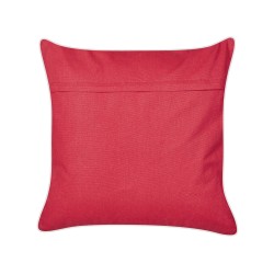 Zestaw 2 poduszek dekoracyjnych SIDERASIS Welur 45 x 45 cm Czerwony Z napisami Zestaw 2 poduszek dekoracyjnych SIDERASIS Welur 45 x 45 cm Czerwony Z napisami