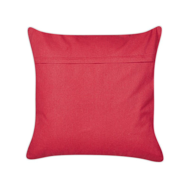 Zestaw 2 poduszek dekoracyjnych SIDERASIS Welur 45 x 45 cm Czerwony Z napisami Zestaw 2 poduszek dekoracyjnych SIDERASIS Welur 45 x 45 cm Czerwony Z napisami