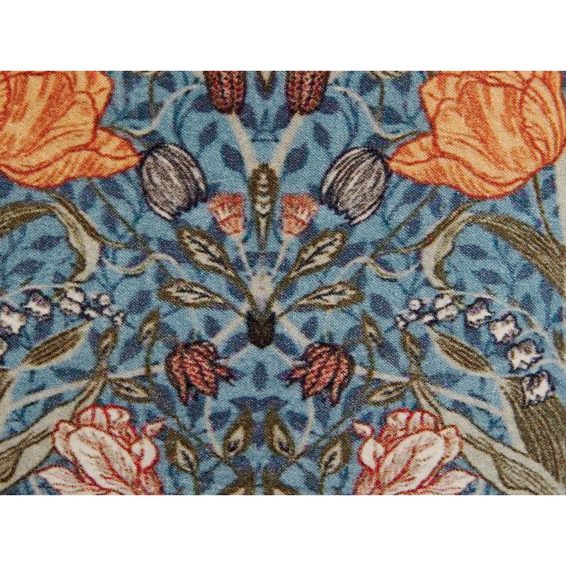 Poduszka dekoracyjna MITELLA Welur 45 x 45 cm Niebieski Wzór kwiatowy Poduszka dekoracyjna MITELLA Welur 45 x 45 cm Niebieski Wzór kwiatowy