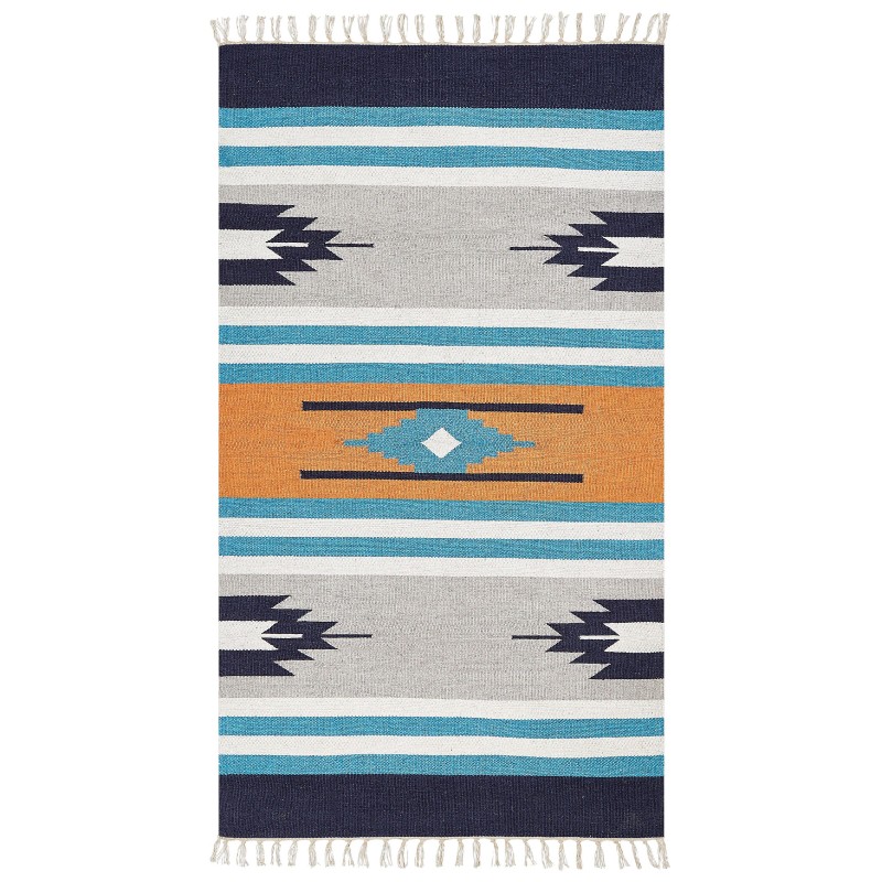 Dywan bawełniany kilim 80 x 150 cm wielokolorowy NORATUS Dywan bawełniany kilim 80 x 150 cm wielokolorowy NORATUS