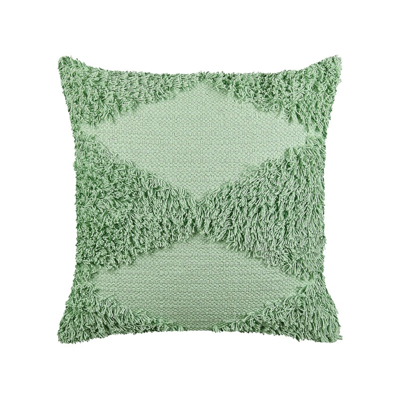 Poduszka dekoracyjna bawełniana tuftowana 45 x 45 cm zielona RHOEO Poduszka dekoracyjna bawełniana tuftowana 45 x 45 cm zielona RHOEO