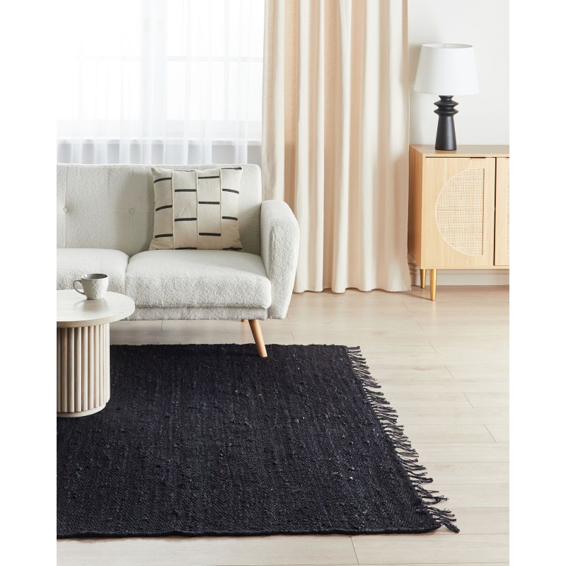 Dywan z juty 200 x 300 cm czarny SINANKOY Dywan z juty 200 x 300 cm czarny SINANKOY