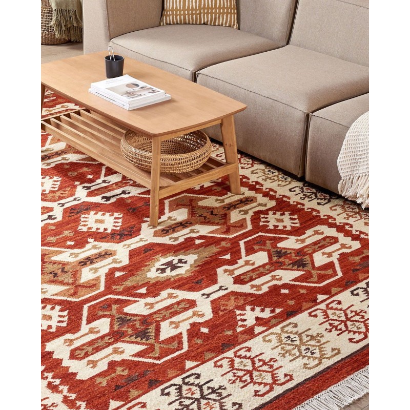 Dywan wełniany kilim 200 x 300 cm wielokolorowy VOSKEVAZ Dywan wełniany kilim 200 x 300 cm wielokolorowy VOSKEVAZ