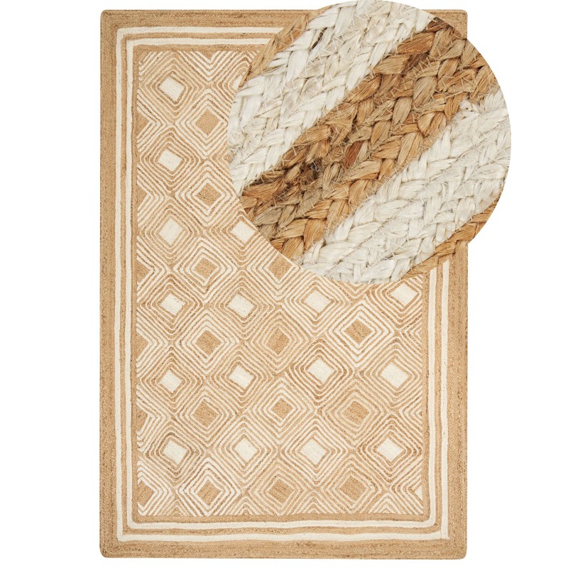 Dywan z juty 200 x 300 cm beżowy MENGEN Dywan z juty 200 x 300 cm beżowy MENGEN