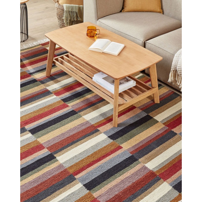 Dywan wełniany kilim 160 x 230 cm wielokolorowy MUSALER Dywan wełniany kilim 160 x 230 cm wielokolorowy MUSALER