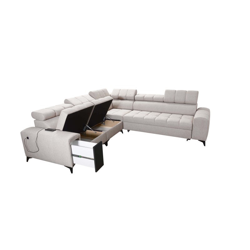 Esquina Venna III con función de cama, puerto USB y bar abierto - Plusz, Avra 2 Esquina Venna III con función de cama, puerto USB y bar abierto - Plusz, Avra 2