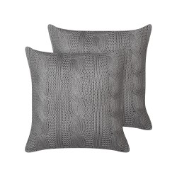 Zestaw 2 poduszek dekoracyjnych CONSTYLIS Bawełna 45 x 45 cm Ciemnoszary Jednolity