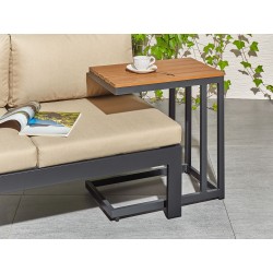 Stolik ogrodowy MESSINA 60 cm 35 cm Czarny Stolik ogrodowy MESSINA 60 cm 35 cm Czarny