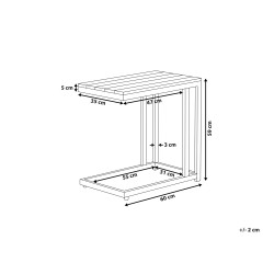 Stolik ogrodowy MESSINA 60 cm 35 cm Czarny Stolik ogrodowy MESSINA 60 cm 35 cm Czarny