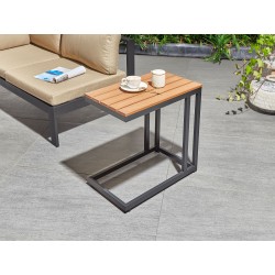 Stolik ogrodowy MESSINA 60 cm 35 cm Czarny Stolik ogrodowy MESSINA 60 cm 35 cm Czarny