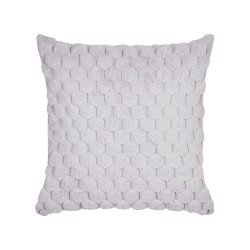 Zestaw 2 poduszek dekoracyjnych PURSLANE Sztuczne futro 43 x 43 cm Jasnoszary Wzór geometryczny Zestaw 2 poduszek dekoracyjnych PURSLANE Sztuczne futro 43 x 43 cm Jasnoszary Wzór geometryczny