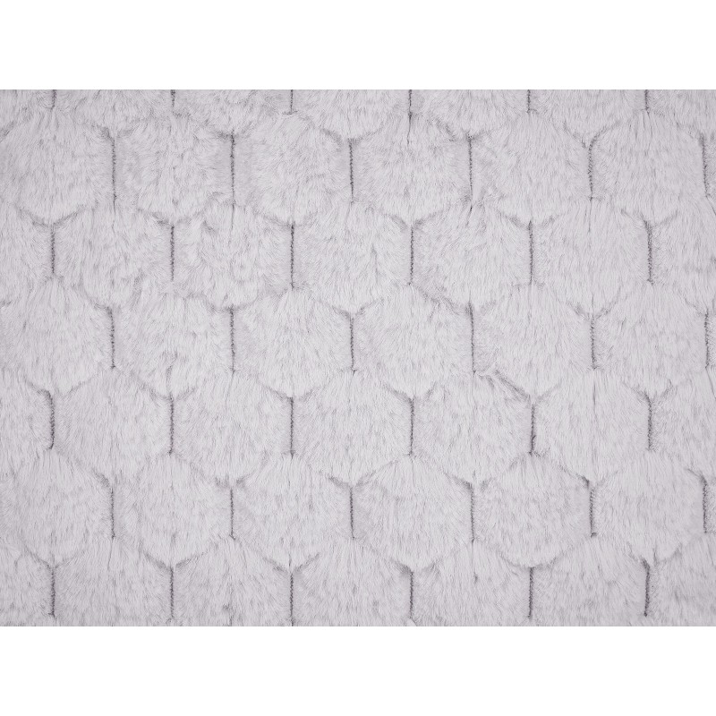 Zestaw 2 poduszek dekoracyjnych PURSLANE Sztuczne futro 43 x 43 cm Jasnoszary Wzór geometryczny Zestaw 2 poduszek dekoracyjnych PURSLANE Sztuczne futro 43 x 43 cm Jasnoszary Wzór geometryczny