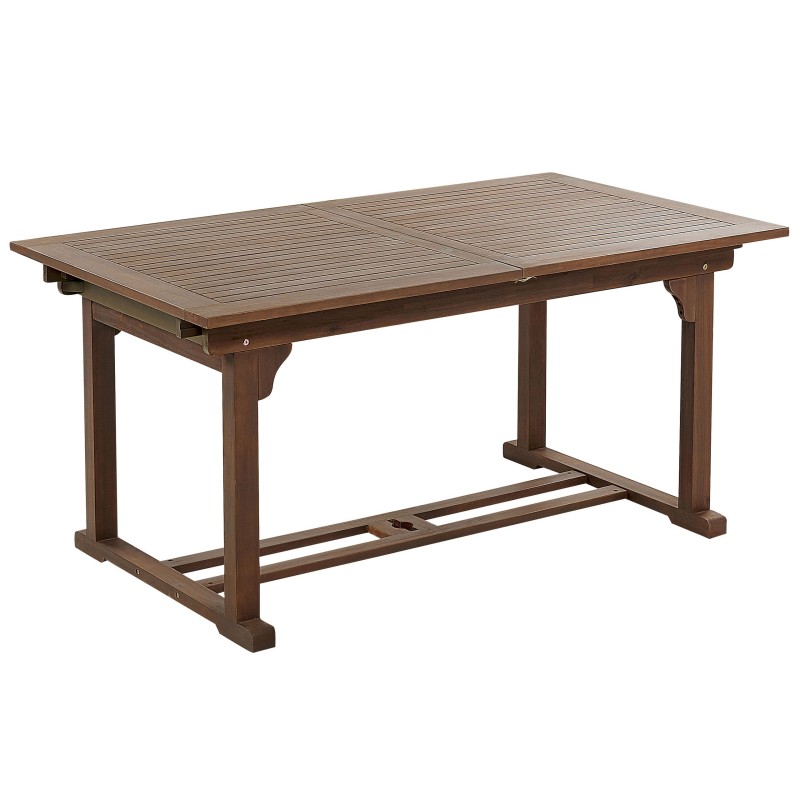 Stół ogrodowy rozkładany AMANTEA 160/220 cm 90 cm Drewno akacjowe Ciemnobrązowy Stół ogrodowy rozkładany AMANTEA 160/220 cm 90 cm Drewno akacjowe Ciemnobrązowy