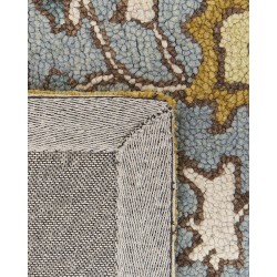 Dywan wełniany 80 x 150 cm żółto-niebieski MUCUR Dywan wełniany 80 x 150 cm żółto-niebieski MUCUR