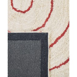 Dywan bawełniany 80 x 150 cm beżowo-czerwony TIRUPATI Dywan bawełniany 80 x 150 cm beżowo-czerwony TIRUPATI