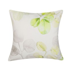 Poduszka dekoracyjna PEPEROMIA Bawełna 45 x 45 cm Biały Wzór roślinny