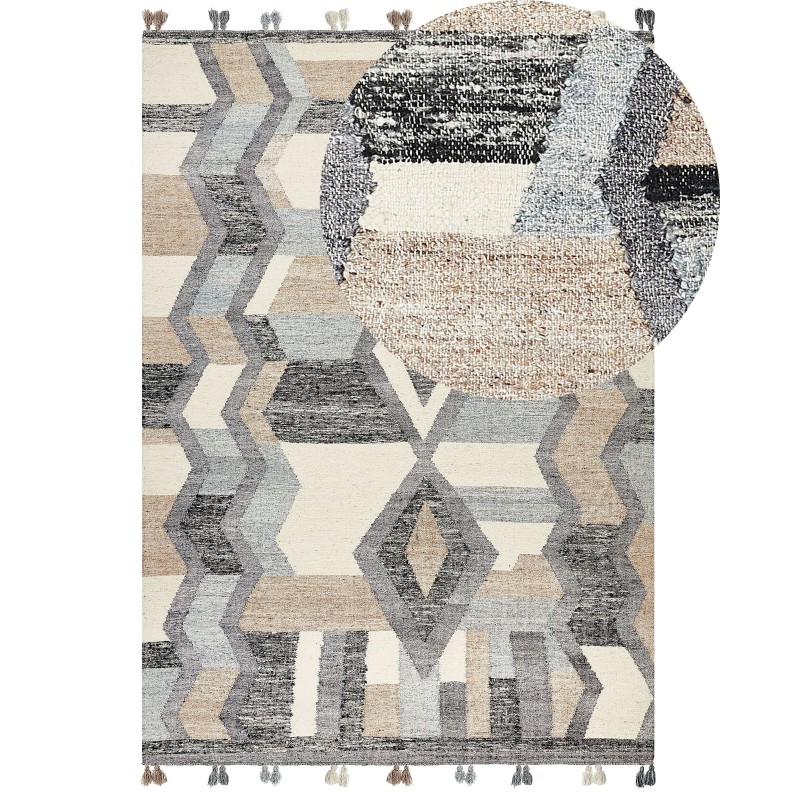 Dywan wełniany kilim 200 x 300 cm wielokolorowy AYGEZARD Dywan wełniany kilim 200 x 300 cm wielokolorowy AYGEZARD