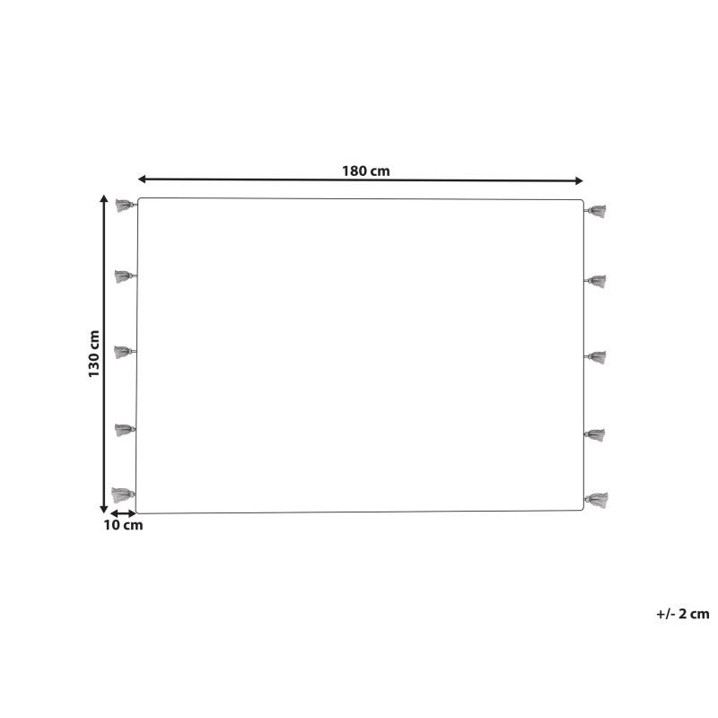 Koc KHANDWA Bawełna 130 x 180 cm Beżowy Koc KHANDWA Bawełna 130 x 180 cm Beżowy