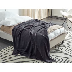 Koc ASAKA Bawełna 130 x 180 cm Ciemnoszary Koc ASAKA Bawełna 130 x 180 cm Ciemnoszary