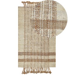 Dywan z juty 80 x 150 cm beżowy ORTAOBA Dywan z juty 80 x 150 cm beżowy ORTAOBA